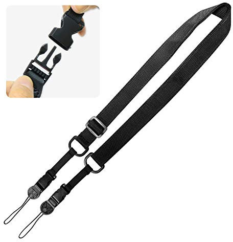 SEYMAC stock Adjustable/Detachable Shoulder Strap, Crossbody Neck Strap Lanyard for iPad/Tablet Case, Camera, Laptop Bag, Black