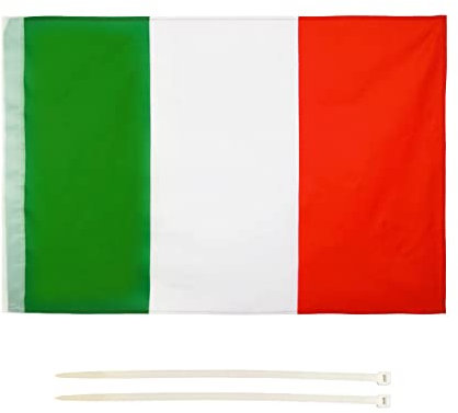 LEIVESTE - Bandiera Italia, Resistente alle Intemperie con Passante Per L'Asta Bandiera Italiana, 90x150cm,Tricolore 2 Fascetti In Omaggio (90x150cm)