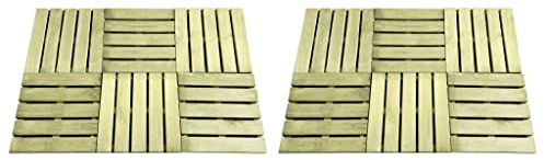 Tidyard Losas de terraza 12 piezas 50x50 cm Madera Verde