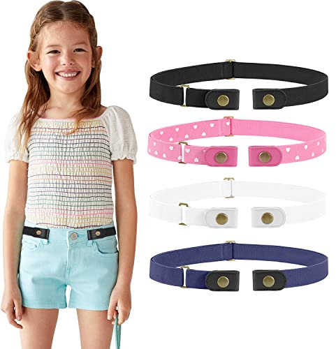 WERFORU Kein Schnallenstretchgürtel für Kinder Jungen und Mädchen Schnallenfreier Kindergürtel Bis zu 60cm