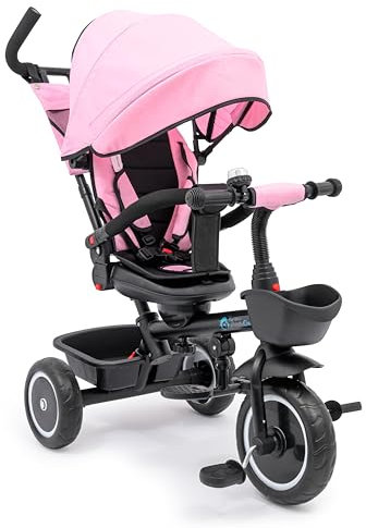 Foryourlittleone Kids Trike V3 Pink Tricycle Baby Push with Parent Handle Bike 9 Months to 5 Years | For-Your-Little-One Trike with Parent Handle, Multi-Functional Tricycle