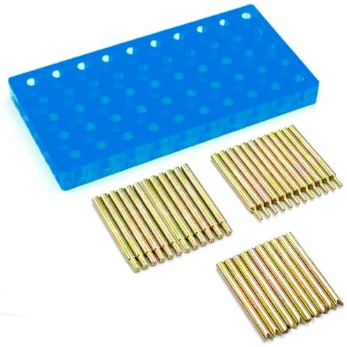 SUZLAZYR Set di Dopsticks per Pietre preziose ad Alta precisione, 34 Pezzi di Dopstick per Pietre preziose Diametro 6 mm Lunghezza 65 mm Strumento per sfaccettatura delle Pietre con Base