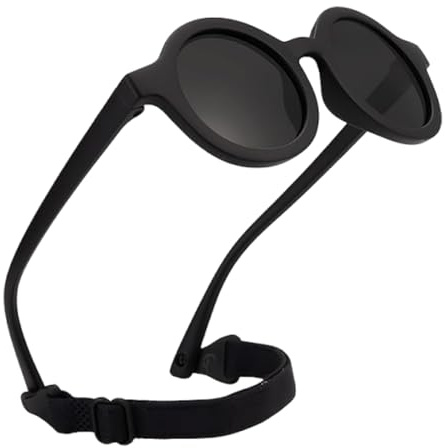 ZcrPrn Baby Sunglasses, Polarized Toddler Sunglasses with Adjustable Strap, Baby Travel Essentials, Soft Frame Glasses for Newborn Infant Girls Boys Age 0-36 Months