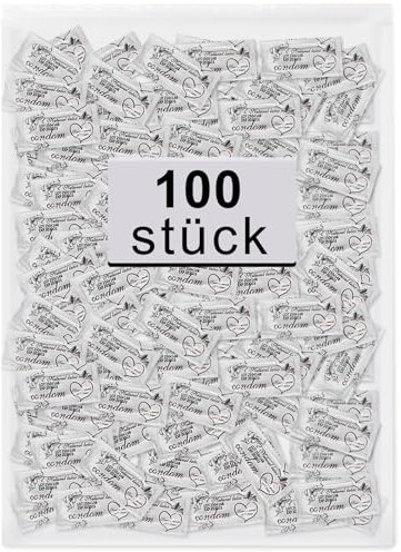 Kondome 100 Stück Packung - Condoms für männer - Natürliches Empfinden - Extra dünne Kondome für intensives Empfinden beim gemeinsamen Liebesspiel- 53 mm breite - Condoms for Men