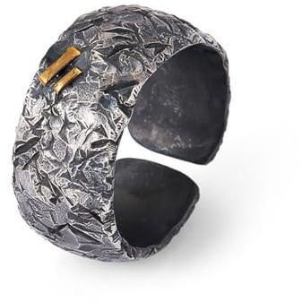 Auriselle Anello da Uomo Regolabile a Struttura Geometrica Anello Aperto Vintage Vichingo Retrò Anello da Pollice Gotico punk Regali di Gioielli per Uomini Ragazzi Padre
