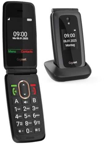 Gigaset GL795 Feature Phone – 4G Voice Over LTE, einfache Bedienung, 2,8 IPS-Display, 1400 mAh Akku, Audio-Boost, SOS-Taste, Bluetooth 5.0, Hörgerätekompatibel, Designed in Germany, Dunkelgrau