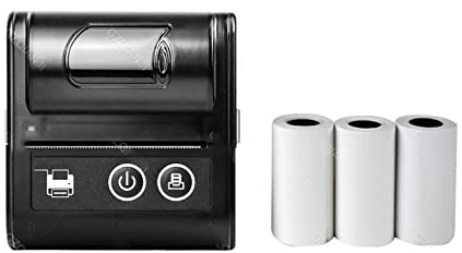 fotoprinter， Mini Bluetooth-fakturaskrivare trådlös bärbar 58 mm kvittoskrivare(1Printer 4Roll)