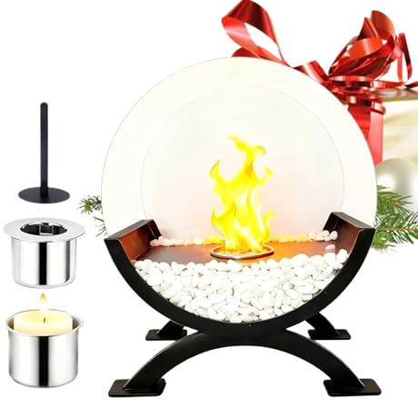 Braciere Da Tavolo | Caminetto Portatile Smontabile e Sicuro,Focolare Con Fiamma Rotante,Per Giardino Casa Interno Esterno Comodino Balcone Camera Da Picnic Soggiorno