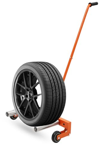 Carrello Dolly Regolabile per Ruote e Pneumatici Auto - Sollevatore Pesante con Ruote Girevoli a 360°, Capacità 150 kg, per Spostamento e Cambio Pneumatici in Officina, Garage, Gommisti