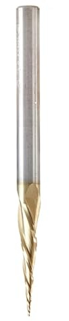 Amana Tool 46473 Metric CNC 2D and 3D Carving 6.2 Deg Tapered Angle Ball Nose x 0.5 D x 0.25 R x 26.5 CH x 6 SHK x 75mm Long x 3 Flute SC ZrN Coated Router Bit