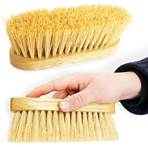 Wurzelbürste für Pferd Esel Ziegen mit Holzrücken und Langen Borsten besonders stabil und robust (Holz)