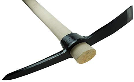 POKM Toolsmarket GmbH 1,5kg Spitzhacke Pickel Kreuzhacke Hacke Flachhacke hohe Qualität 1500g mit Holzstiel P-KA