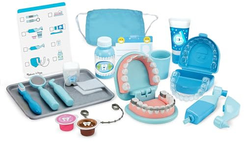 Melissa & Doug Super Smile Dentist Kit for Kids Role Play Toys for 3+ Year Old Girls Educational Toys for 3 Year Old Boys Montessori Kids Toys Age 3,8.89 x 27.18 x 34.29 centimeters