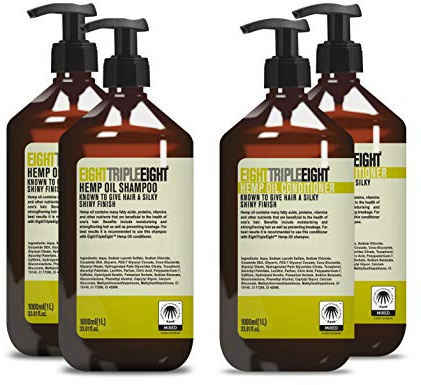 Eight Triple Eight Hemp Oil 2x Shampoo & 2x Conditioner 1L