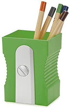 balvi Stiftehalter Sharpener Farbe Grün Halten Sie Ihren Schreibtisch organisiert Origineller und LUS