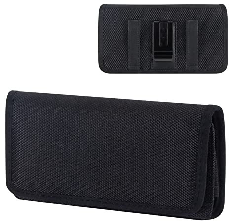 Custodia Orizzontale con Clip per Cintura, Fondina Porta Cellulare e Gancio per Smartphone con Schermo 6,0-6,8 Pollici