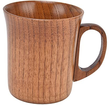 Spacnana Wooden Coffee Mug 280ml Wood Travel Mug Tea Camping Cup Wine Tankard Beer Mug for Gift