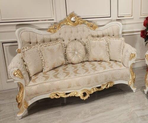 Couch Sitz Dreisitzer Sofa 3 Sitzer Sofas Sessel Stoff Barock Rokoko Möbel 232cm
