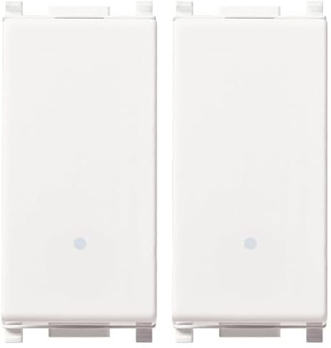 VIMAR 0R14008 Plana Pulsante 1P No 10 A 250 V, illuminabile (unità di Segnalazione Non fornita), Tasto sostituibile, 1 Pezzo, Bianco (Confezione da 2)