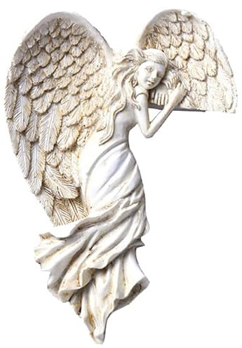 Tissting Decoración de Marco de Puerta de Ángel, Colgante de Resina Vintage con Diseño 3D de Alas, Adorno de Pared para Sala de Estar, Dormitorio o Entrada