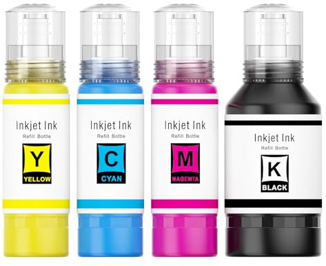 INK4U Compatibile con 104 Inchiostro Compatibile con Epson per EcoTank Stampanti ET-2815 ET-2820 ET-2821 ET-2830 ET-2840 ET-2850 ET-3850 ET-4850 ET-1810 ET-15000