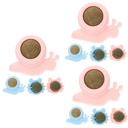 minkissy 12 Stück Katzenminze-Spielzeug, Zahnball, Kätzchen-Zubehör, Katzen-Leckerli, Süßigkeiten, Katzenball, Spielzeug, Katzenspielzeug, Kätzchen, Kauen, lustiger Katzenminze-Ball, Minzblatt-Bälle,