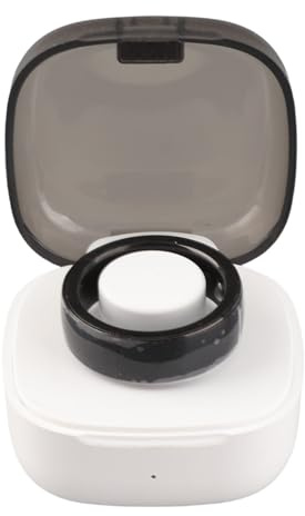 Smart Ring Health Tracker, IP68 Vattentät Långvarig Energibesparande Stegräkningsring för Kvinnor Män Svart, Aluminiumlegering, (Storlek 22 (US 12 för Finger 75 mm / 3 tum))