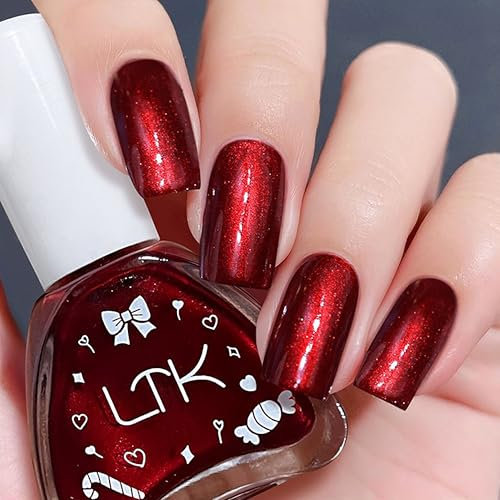 MrCuvaryas Smalto Rosso Perla, Lucido ad Asciugatura Rapida, Chip Resistente e Vernice Colorata per Nail Art Fai da Te (Rosso Perla, 12 g)