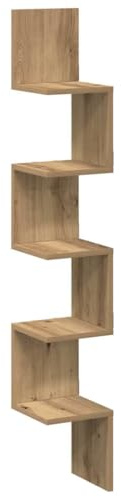 vidaXL Étagère d'angle Murale chêne Artisanal 20x20x127,5 cm, étagère Murale, étagère Suspendue, étagère Murale Suspendue, étagère d'angle
