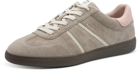Tamaris Damen Low-Top Sneaker, Damenschuhe Schuhe, Frauen Halbschuhe, Laufschuhe, Freizeit, sportlich, Halbschuhe, straßenschuhe, Strassenschuhe, Taupe/Rose, 39 EU