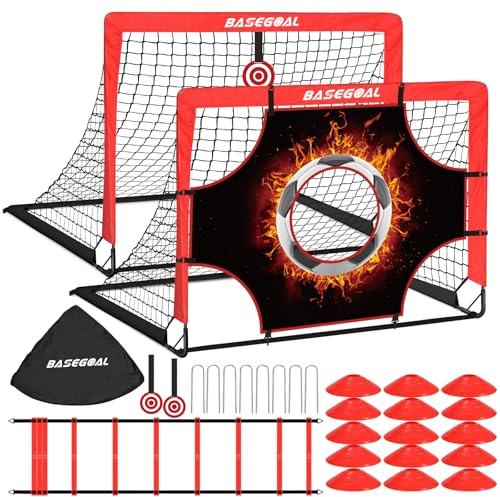 BaseGoal 3 in 1 Porta da Calcio per Giardino [120x90x90cm]