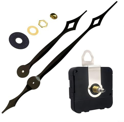 Kit di ricambio per orologio al quarzo fai da te, con meccanismo ad alta coppia e lancette lunghe per cornici grandi o spesse per orologi da parete grandi o spessi (23 mm)