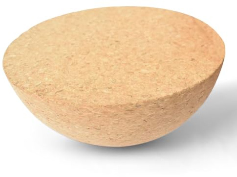 Balance Board halvkula av massiv kork, balanstränare för fitness, yoga, 25 cm diameter, höjd 10 cm, kork, halvkula för barn och vuxna, lämplig för balansplattor