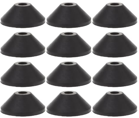 Hohopeti 12 Arandelas Cónicas de Goma Negras M6 para Pernos de Inodoro, Kit de Reparación para Tanque, Juntas Selladoras Antidesbordamiento, Accesorio de Plomería Resistente y Compatible