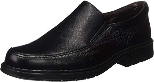 Fluchos | Mocasines | 9578 CIDACOS Negro | Zapato de Piel de Vacuno de Primera Calidad | Cierre Elasticos | Piso Goma (45)