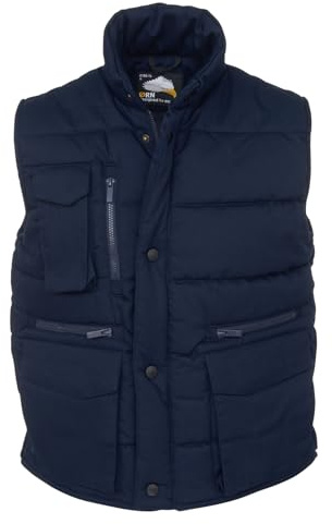 ORN International, Eider Bodywarmer, Mens Workwear Gilet, Padded, with Full front zip and Studded Storm, High Quality and Comfortable, Multiple Easy-Access Pockets, Navy, XL