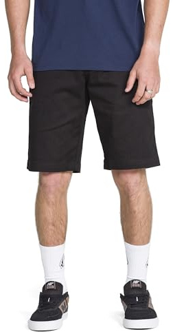 Volcom Men's Vmonty Stretch 22 Chino Shorts – Casual Everyday Wear, Relaxed Fit, Black, 34