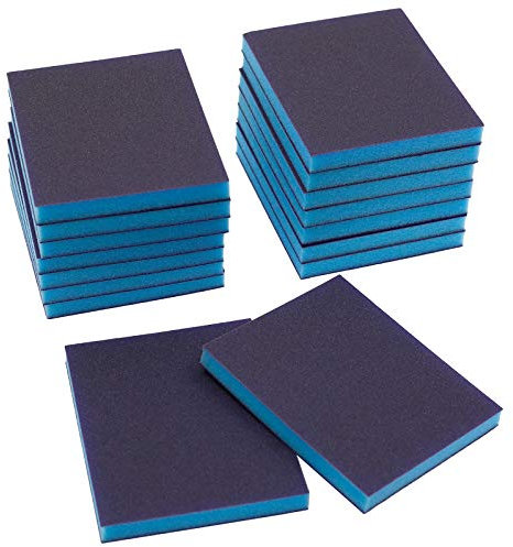 BokWin Schleifschwamm, Körnung 320–400, waschbar, für Nass- und Trockenschleifblöcke, für Kunststoff, Holz, Metall, Möbel (feine Qualität), 16 Stück