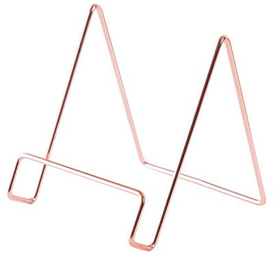 IKAAR Buchstützen aus Metall Buchständer (Höhe: 15 cm) als Klemmständer Leseständer Kochbuchhalter für Lesen, Küche, Büro, Anzeige Gestelle für Rezept, Lehrbuch, Dokument, Musikbuch Rosegold