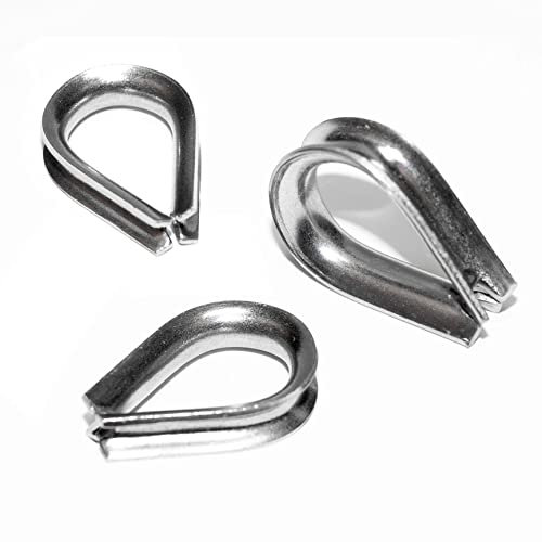 PRIOstahl Kauschen Drahtseilklemme Drahtseilkauschen für Drahtseil - 5 mm x 10 Stück Seilklemme Bügelformklemme Seilklemmen Bügelklemme Stahlseil Deckenbefestigung Seil Windenseil aus Edelstahl V4A