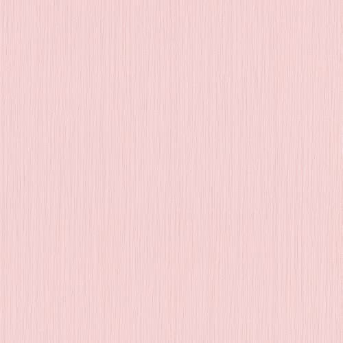 Papier peint rose clair pour chambre fille | Tapisserie avec rayures fines subtiles | Papier peint intissé rayé couloir et chambre