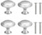 Yesmin 4 Piece Cabinet Door Knobs,Cupboard Drawer Door Knob for Kitchen Furniture Cabinet Knob with Screws-Silver(Small)