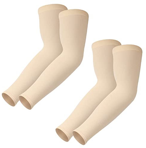 Manguitos 2 Pares, Upf 50+ Refrescante, Manguitos Anti Uv, Manguitos De CompresióN, ProteccióN Solar, Manguitos Antideslizantes Para Correr, Ciclismo, Voleibol, Baloncesto (Amarillo*2 juegos)