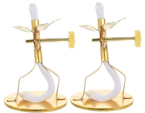 WOONEKY 2 Stück Lampenhalter Docht Aufbewahrungsständer Tempel Beten Docht Ölhalter Buddha Lampe Dochtregal Heimdekoration Docht Lagerregal Butterlampe Dochthalter Home Lampe Dochtständer