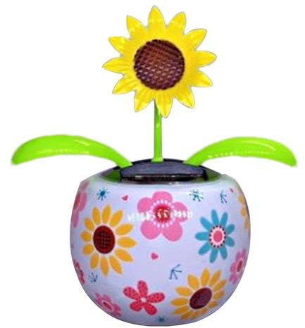 Luckxing Wackelfigur Blume, Solar Tanzende Blume Solarblume Wackelfigur Wackelblume Tier Auto Armaturenbrett Ornament Wackelfiguren Solar Solarbetriebene Wackelblume Für Auto Haus Oder Büro