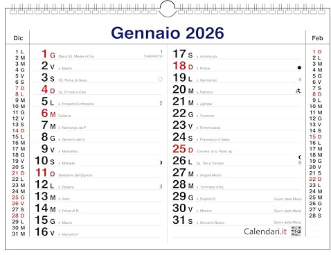 Calendario 2026 OLANDESE da muro 3 mesi ORIZZONTALE A4-30x21 CM