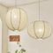 METHEDEECO 2 STÜCK Jute-Pendant-Lampehauben 40CM Oval & Flachrunde Formen, Boho-Natürliche Stoff-Lampeabdachungen für Schlafzimmer, Wohnzimmer, Kücheninsel, Geschäftsvorfach & Minimalistisches Dekor