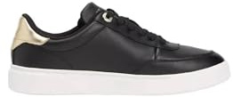 Tommy Hilfiger Baskets Cuvette Femme Essential Chic Court Cuir, Noir (Black), 38