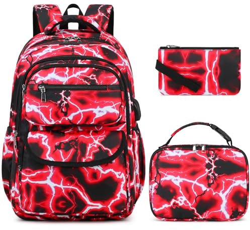 Bevalsa Student Schulranzen Junge Schulranzen (Rote Blitz)