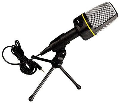 CIMAXIC Microfono Da Tavolo Con Treppiede 3,5 Mm Microfono Per Computer Anti-interferenza Per Chat Audio Karaoke Registrazione Musicale